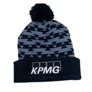 NWOT KPMG Winter Beanie Hat with Poof